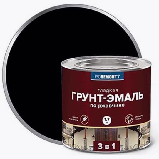 картинка Грунт-эмаль 3 в 1 PROREMONTT черная 1,7 кг от магазина Альфа Плейс