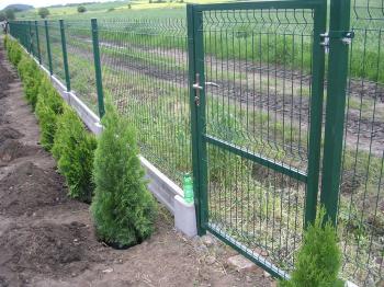 Зелёный забор из сварной сетки вокруг участка в Симферопольском районе